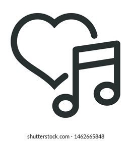 favorite song, music player - minimal line web icon. simple vector illustration. concept for infographic, website or app.