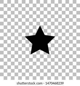 Favorite Star. Black flat icon on a transparent background. Pictogram for your project
