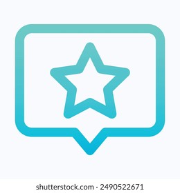 Favorito, Estrella En El Cuadro De Chat Icono De Vector, Icono De Vector De Degradado Lineal Aislado.