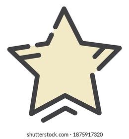 Favorite Star Gold Flat Icon Isolated On White Background