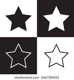 favorite star icon rating symbol reward rating mark icons. isolated on white and black background. Vector illustration . EPS 10