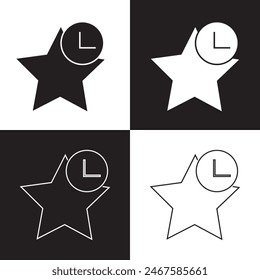 favorite star icon rating symbol reward rating mark icons. isolated on white and black background. Vector illustration . EPS 10