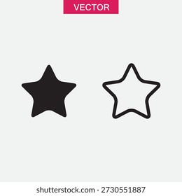 Favorite Star Icon Vector – Minimal Design, Rating Star Symbol Vector on White Background..eps

