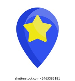 Favorite star location icon vector illustration in flat