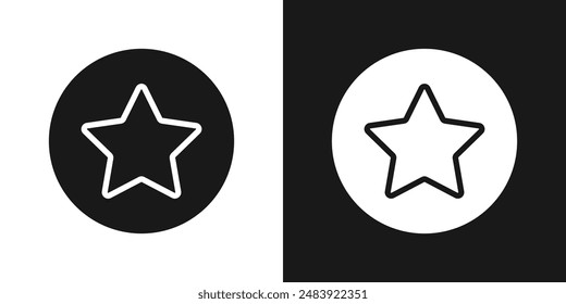 Favorite star sign flat icon set vector