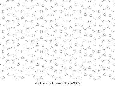 Favorite stars and hearts seamless background. Vector illustration. EPS 10.