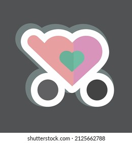 Favorite Sticker in trendy isolated on black background