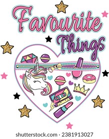 favorite things graphic tees for girl design magical unicorn