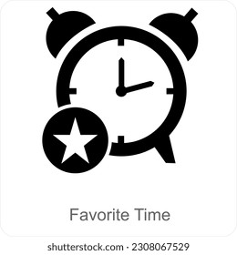 Concepto de icono de tiempo y tiempo favorito