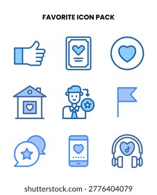 Favorite Two Colour icon pack with vectors for app and web use.
