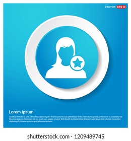 Icono de usuario favorito Botón de pegatina web azul abstracto - Icono de vector libre
