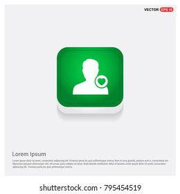 Favorite user icon Green Web Button