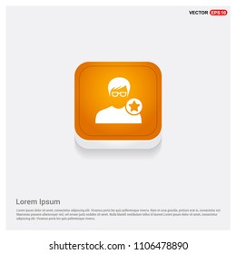 Favorite user icon Orange Abstract Web Button