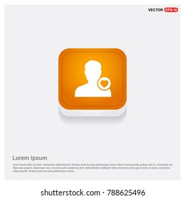 Favorite user icon Orange Abstract Web Button