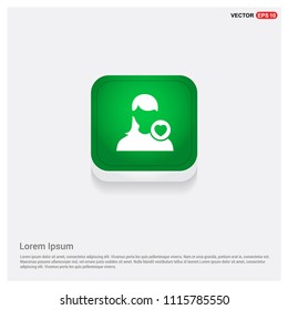 Favorite user iconGreen Web Button - Free vector icon