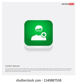 Favorite user iconGreen Web Button - Free vector icon