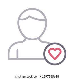 favorite user vector color line icon