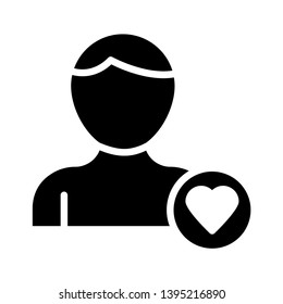 favorite user vector glyph flat icon