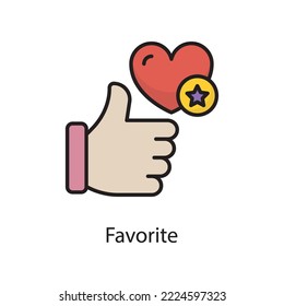 Favorite  Vector Filled Outline Icon Design illustration. Love Symbol on White background EPS 10 File