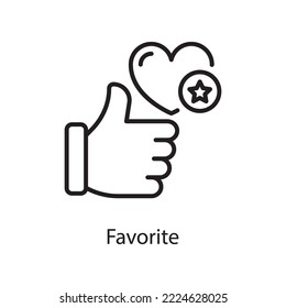 Favorite  Vector Outline Icon Design illustration. Love Symbol on White background EPS 10 File