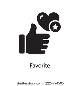 Favorite  Vector Solid Icon Design illustration. Love Symbol on White background EPS 10 File