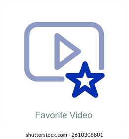 Favorite Video and clip icon concept