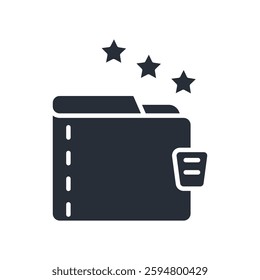 favorite wallet icon. vector.Editable stroke.linear style sign for use web design,logo.Symbol illustration.