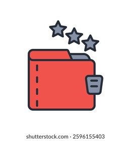 favorite wallet icon. vector.Editable stroke.linear style sign for use web design,logo.Symbol illustration.