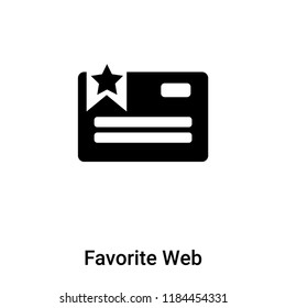 Favorite Web icon vector isolated on white background, logo concept of Favorite Web sign on transparent background, filled black symbol