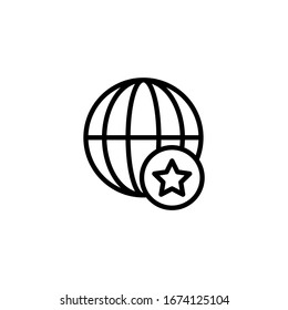 Favorite web icon vector in linear, outline icon isolated on white background