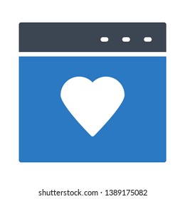 favorite web page glyph double color icon