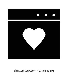 favorite web page vector glyph icon