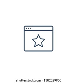 Favorite website line icon for web and mobile