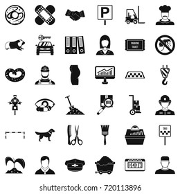 Favorite work icons set. Simple style of 36 favorite work vector icons for web isolated on white background
