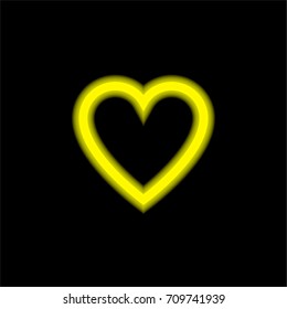 Favorite yellow glowing neon ui ux icon. Glowing sign logo vector