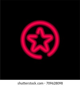 Favorites Button red glowing neon ui ux icon. Glowing sign logo vector