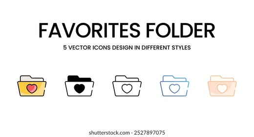Favorites Folder vector icons set stock illustration