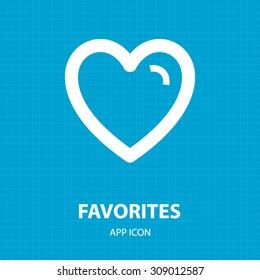 Favorites, heart. Isolated minimal icon. Line vector icon for websites and mobile minimalistic flat design. Collection modern trend concept design style illustration symbol