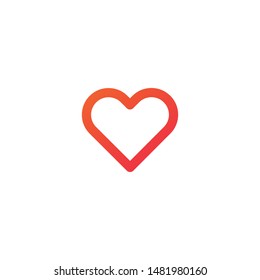Favorites, heart minimal flat linear icon. Line icon for websites and mobile minimalistic flat design. Vector illustraton isolated on white background.