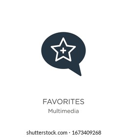 Vector de icono Favoritos. Icono de moda favoritas de la colección multimedia aislada en fondo blanco. La ilustración vectorial se puede utilizar para diseño gráfico web y móvil, logotipo, eps10