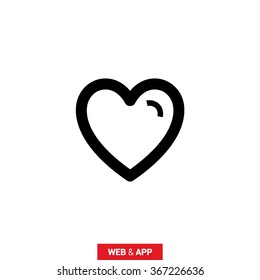 Favorites isolated minimal icon. Heart line vector icon for websites and mobile minimalistic flat design.