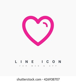 Favorites isolated minimal icon. Heart line vector icon for websites and mobile minimalistic flat design.