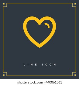 Favorites isolated minimal icon. Heart line vector icon for websites and mobile minimalistic flat design.