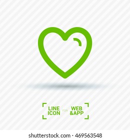 Favorites isolated minimal icon. Heart line vector icon for websites and mobile minimalistic flat design.