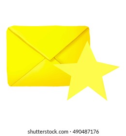 Favorites letter icon in cartoon style isolated on white background. Communication symbol vector illustration