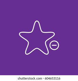 favorites minus icon. remove from favorites. Linear style. Isolated vector.