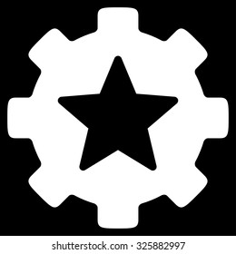 Favorites Options vector icon. Style is flat symbol, white color, rounded angles, black background.