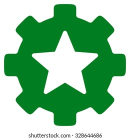 Favorites Options vector icon. Style is flat symbol, green color, rounded angles, white background.