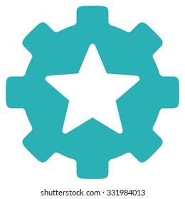 Favorites Options vector icon. Style is flat symbol, cyan color, rounded angles, white background.