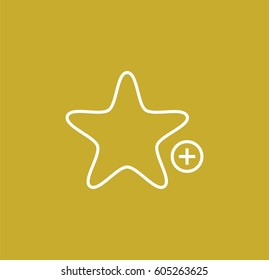 favorites plus icon. add to favorites. Linear style. Isolated vector.